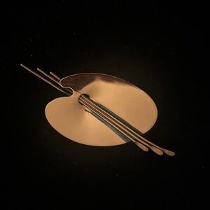 VINTAGE Renoir signed Brooch Pin Copper Paint Palette-Great gift for Artist